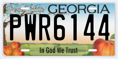GA license plate PWR6144