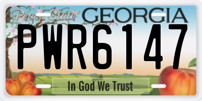 GA license plate PWR6147