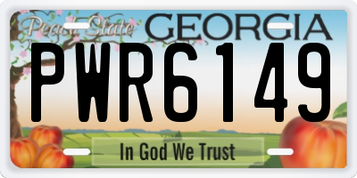 GA license plate PWR6149