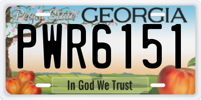 GA license plate PWR6151