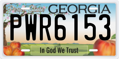 GA license plate PWR6153