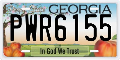 GA license plate PWR6155