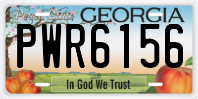 GA license plate PWR6156