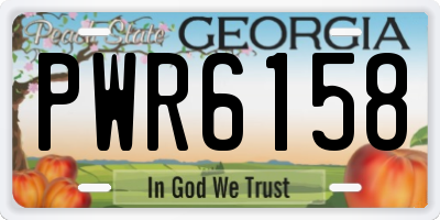 GA license plate PWR6158