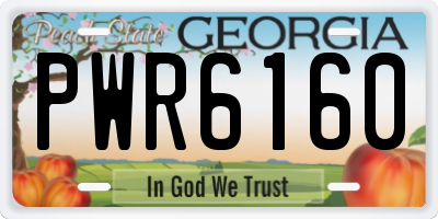 GA license plate PWR6160