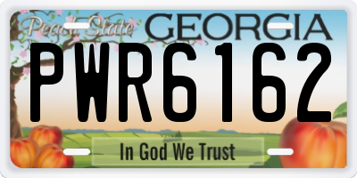 GA license plate PWR6162