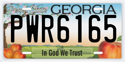 GA license plate PWR6165