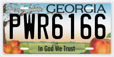 GA license plate PWR6166