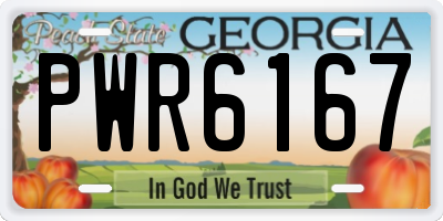 GA license plate PWR6167