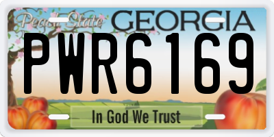 GA license plate PWR6169