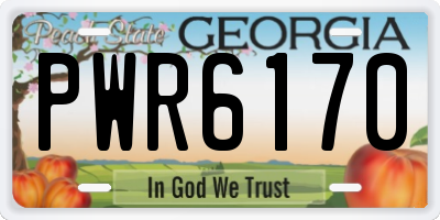GA license plate PWR6170