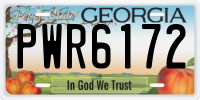 GA license plate PWR6172