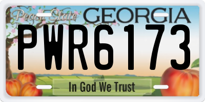 GA license plate PWR6173