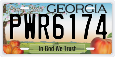 GA license plate PWR6174