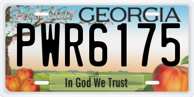 GA license plate PWR6175