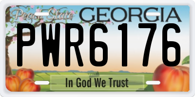 GA license plate PWR6176