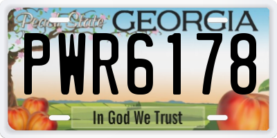 GA license plate PWR6178