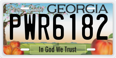 GA license plate PWR6182