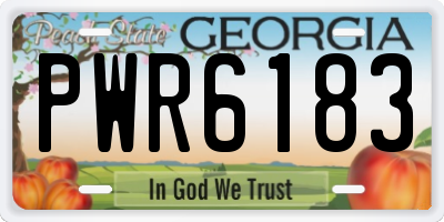 GA license plate PWR6183