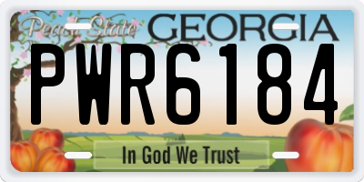 GA license plate PWR6184