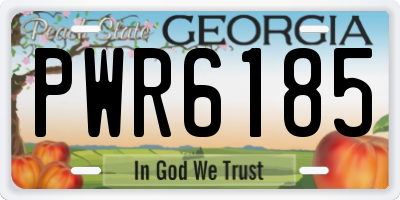 GA license plate PWR6185