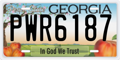 GA license plate PWR6187