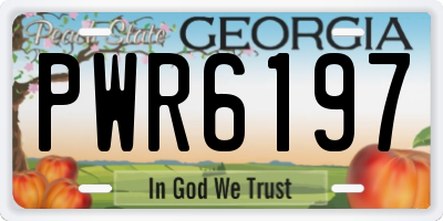 GA license plate PWR6197