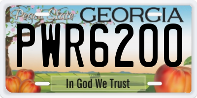 GA license plate PWR6200