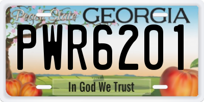 GA license plate PWR6201