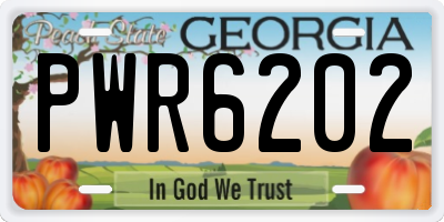 GA license plate PWR6202