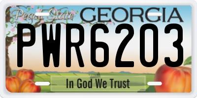 GA license plate PWR6203