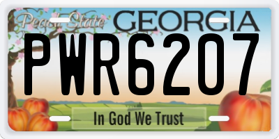 GA license plate PWR6207