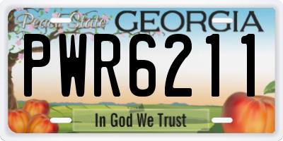 GA license plate PWR6211