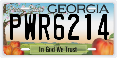 GA license plate PWR6214