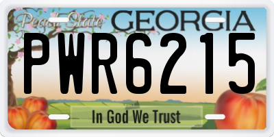 GA license plate PWR6215