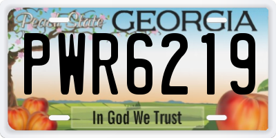GA license plate PWR6219
