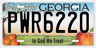 GA license plate PWR6220