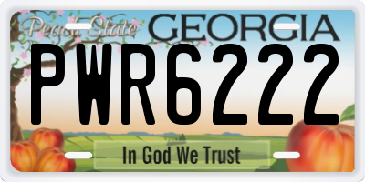 GA license plate PWR6222