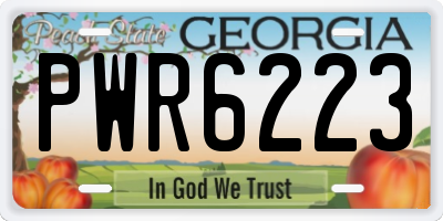 GA license plate PWR6223