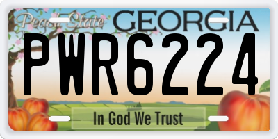 GA license plate PWR6224