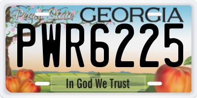 GA license plate PWR6225
