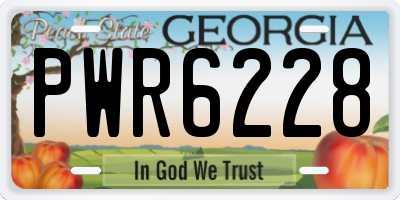 GA license plate PWR6228