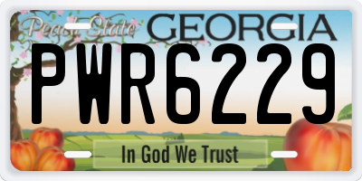 GA license plate PWR6229