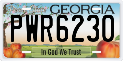 GA license plate PWR6230