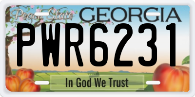 GA license plate PWR6231