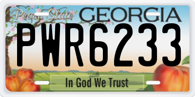 GA license plate PWR6233