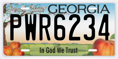 GA license plate PWR6234
