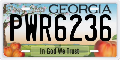 GA license plate PWR6236