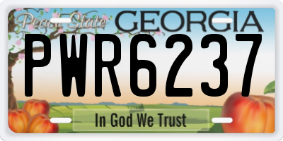 GA license plate PWR6237
