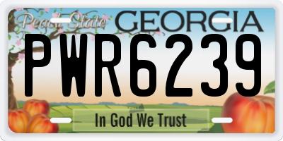 GA license plate PWR6239